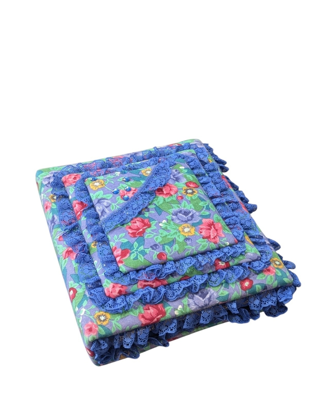 Vintage Embroidered Fabric Photo Album